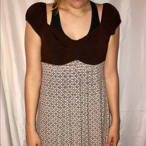 Brown cap sleeve dress